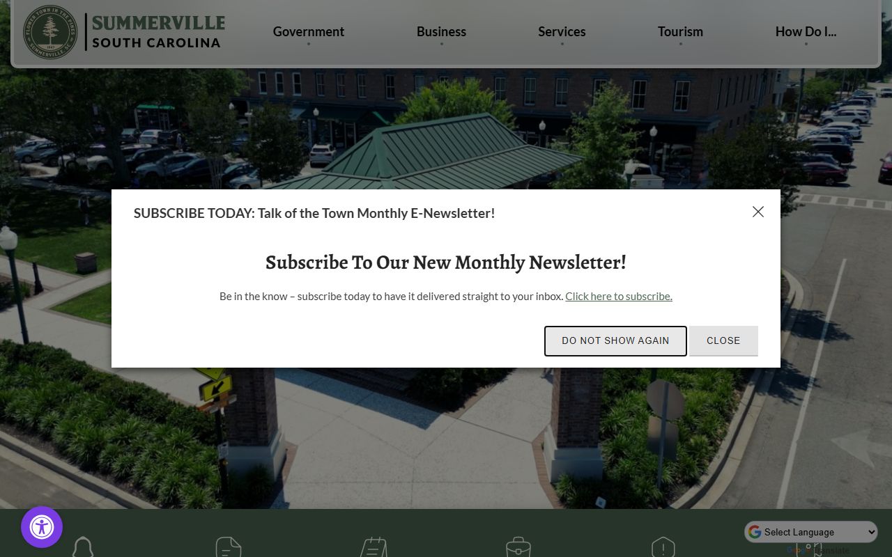 Town of Summerville official website for traffic ticket records