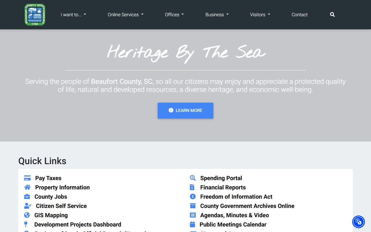Beaufort County government website traffic ticket records