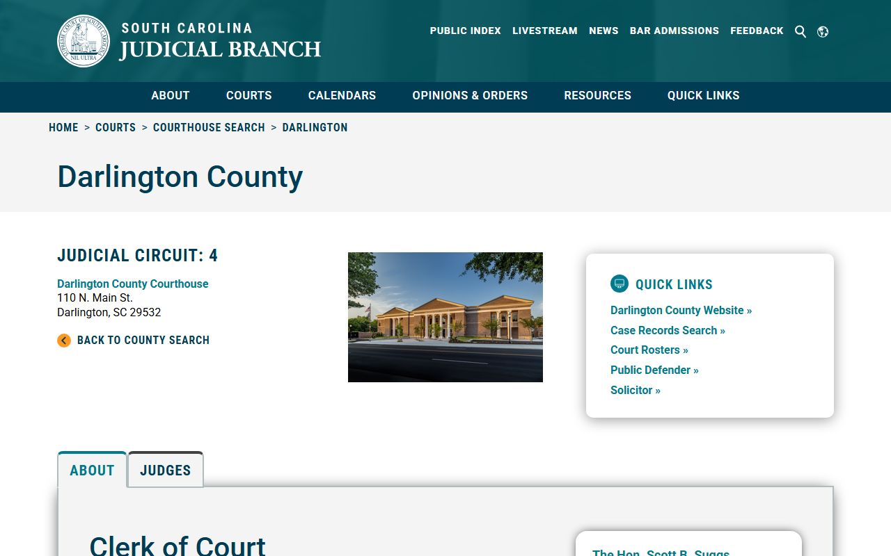 Darlington County SC Courts traffic records