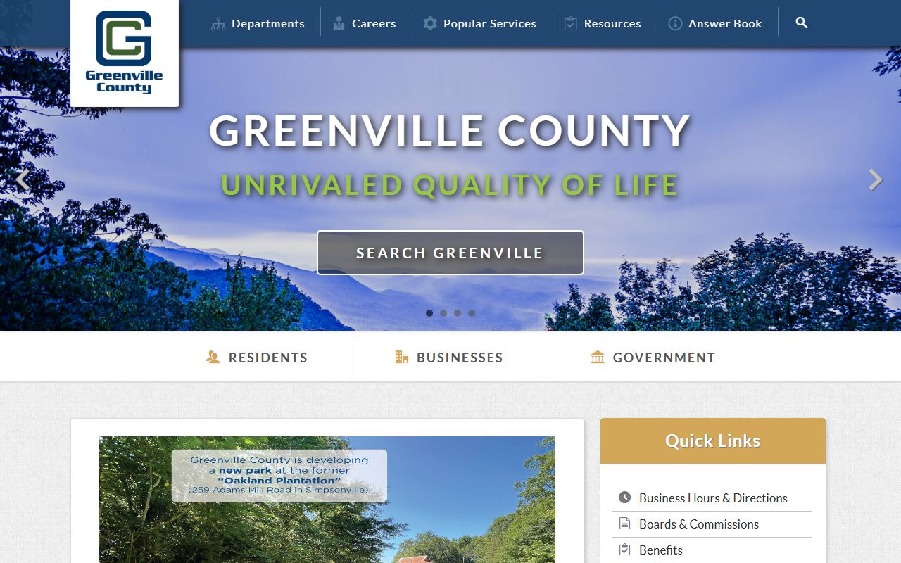 Greenville County government website traffic ticket records