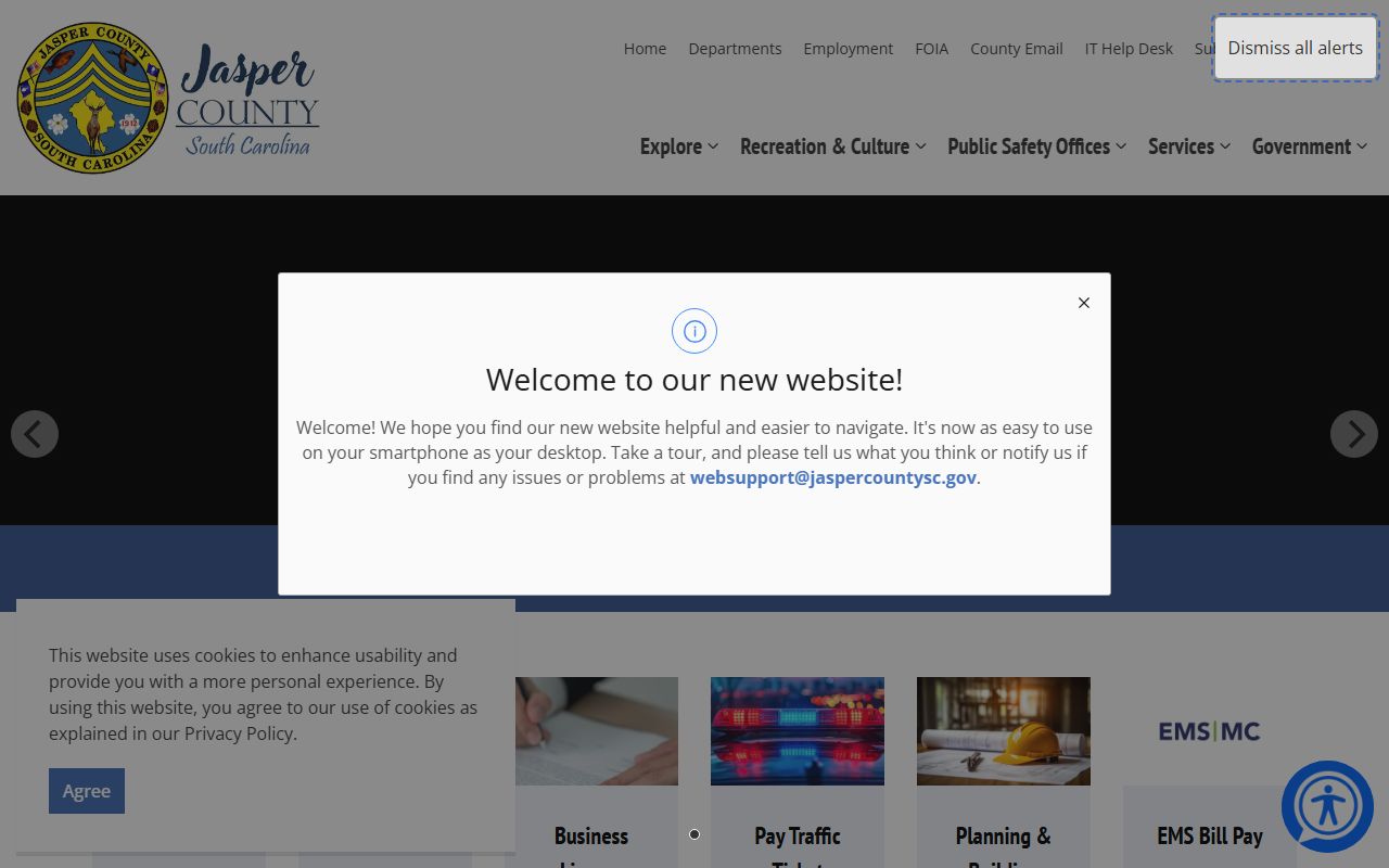 Jasper County government website traffic ticket records