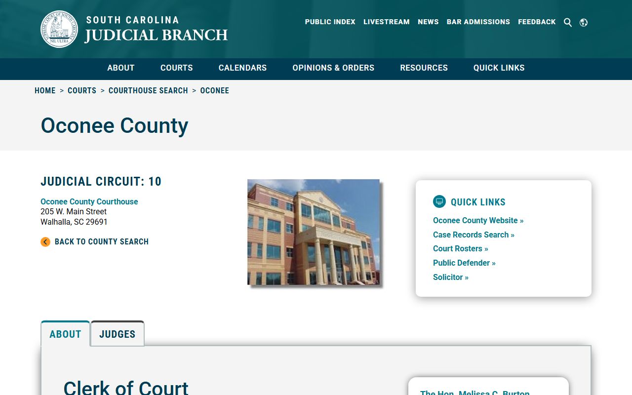 SC Courts information Oconee County traffic ticket records