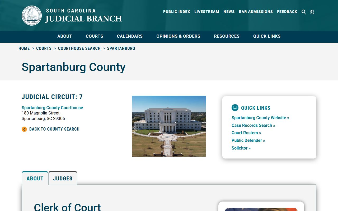 Spartanburg County SC Courts courthouse information
